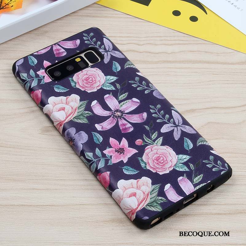 Samsung Galaxy Note 8 Incassable Silicone Coque Fluide Doux Fleurs De Téléphone