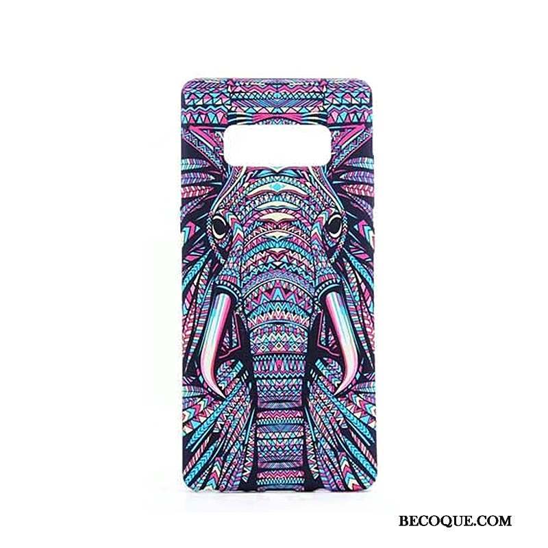 Samsung Galaxy Note 8 Lumineuses Coque De Téléphone Dessin Animé Gaufrage Fluide Doux Délavé En Daim