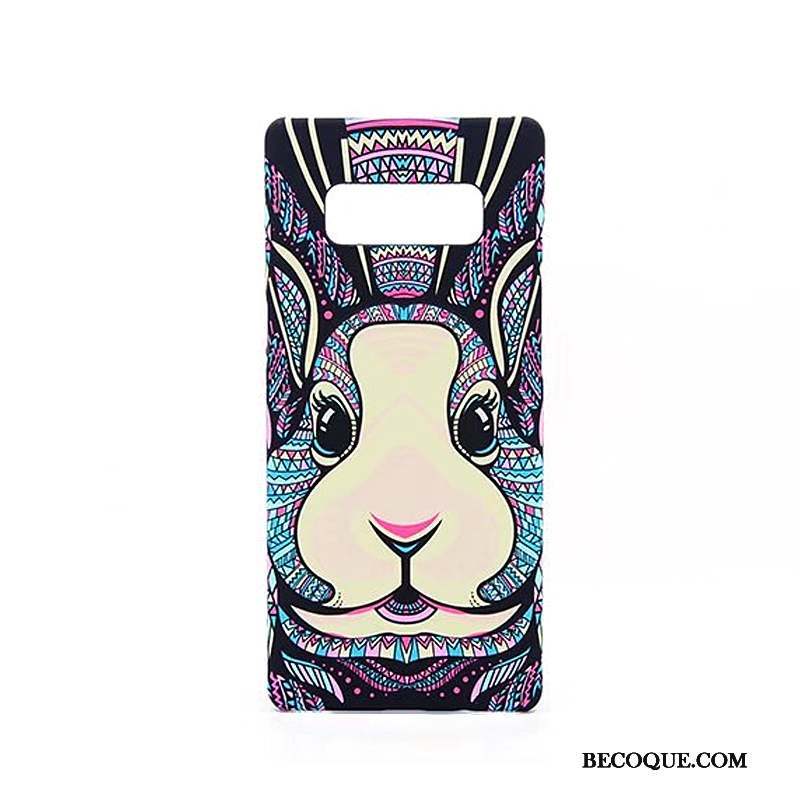 Samsung Galaxy Note 8 Lumineuses Coque De Téléphone Dessin Animé Gaufrage Fluide Doux Délavé En Daim