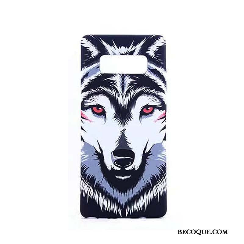 Samsung Galaxy Note 8 Lumineuses Coque De Téléphone Dessin Animé Gaufrage Fluide Doux Délavé En Daim