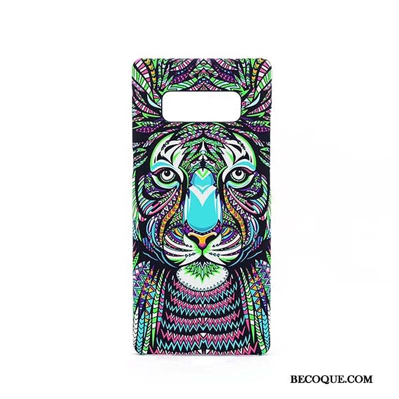 Samsung Galaxy Note 8 Lumineuses Coque De Téléphone Dessin Animé Gaufrage Fluide Doux Délavé En Daim