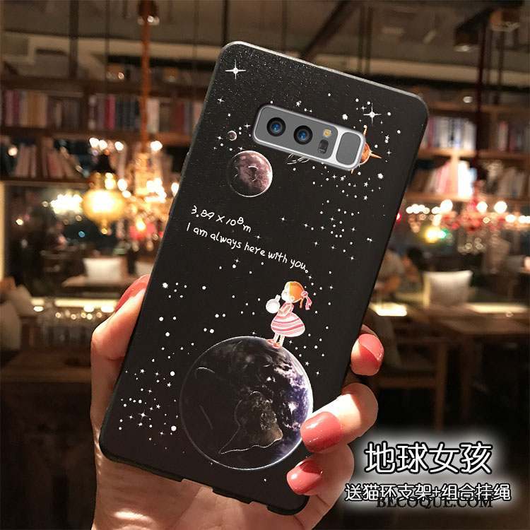 Samsung Galaxy Note 8 Noir Coque De Téléphone Étui Tendance Dessin Animé Ornements Suspendus