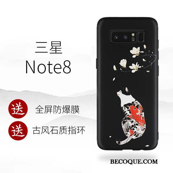 Samsung Galaxy Note 8 Noir Fluide Doux Silicone Tendance Coque De Téléphone