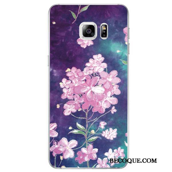 Samsung Galaxy Note 8 Peinte À La Main Vintage Coque De Téléphone Fluide Doux Style Chinois Violet