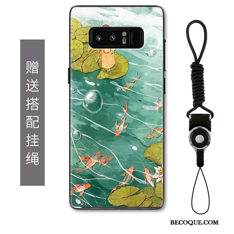 Samsung Galaxy Note 8 Personnalité Coque De Téléphone Étui Style Chinois Créatif Vert
