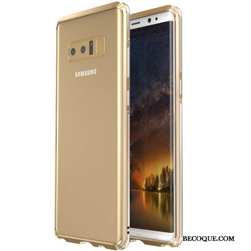 Samsung Galaxy Note 8 Protection Bleu Étui Coque Border Métal