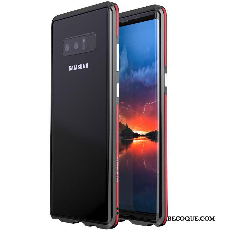 Samsung Galaxy Note 8 Protection Bleu Étui Coque Border Métal