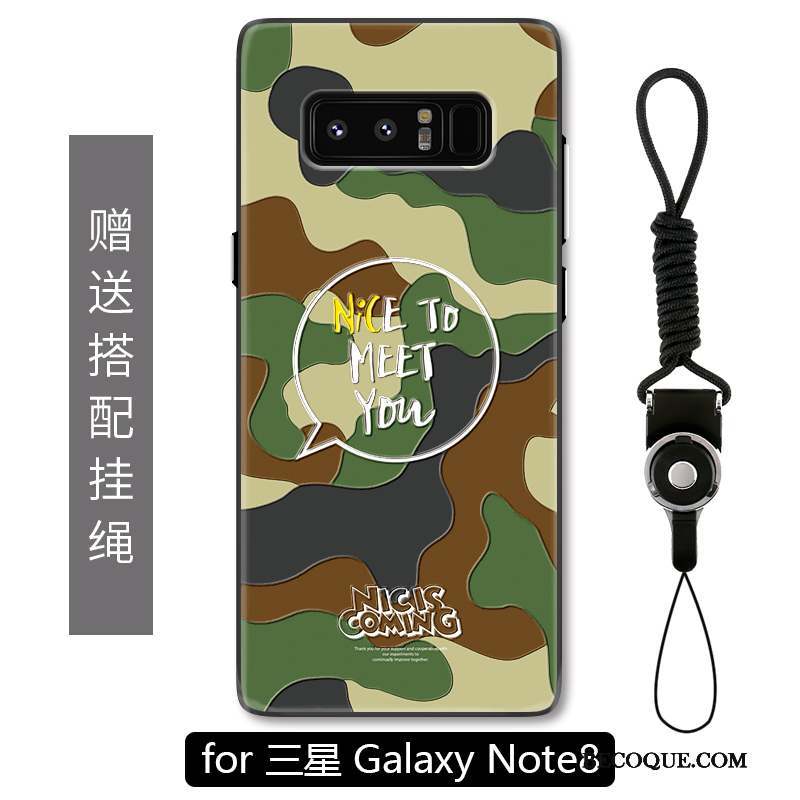 Samsung Galaxy Note 8 Protection Étui Camouflage Bleu Coque De Téléphone Délavé En Daim