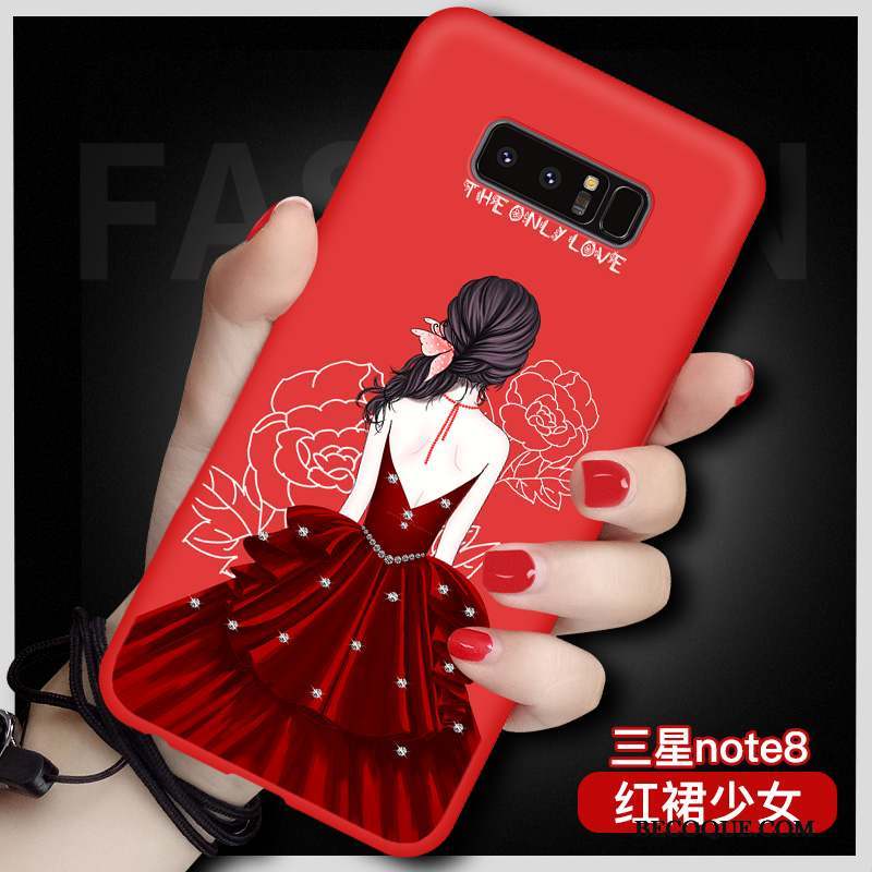 Samsung Galaxy Note 8 Rouge Personnalité Protection Étui Tout Compris Coque De Téléphone