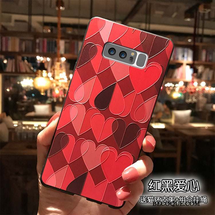 Samsung Galaxy Note 8 Rouge Étui Dessin Animé Silicone Coque De Téléphone Tout Compris