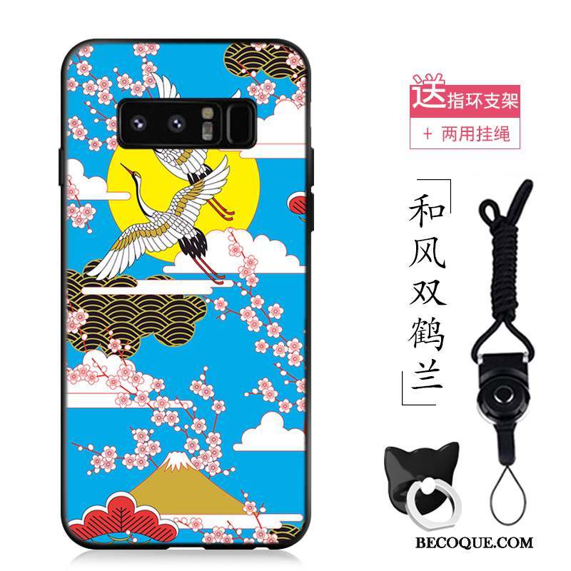 Samsung Galaxy Note 8 Vintage Incassable Coque De Téléphone Étui Multicolore Grue