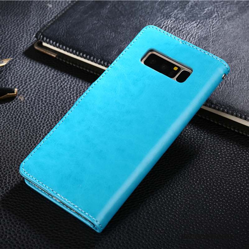 Samsung Galaxy Note 8 Étui En Cuir Coque De Téléphone Housse Protection Noir