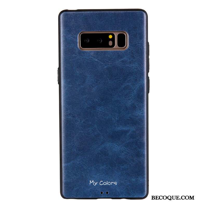 Samsung Galaxy Note 8 Étui Protection Coque De Téléphone Fluide Doux Noir Similicuir