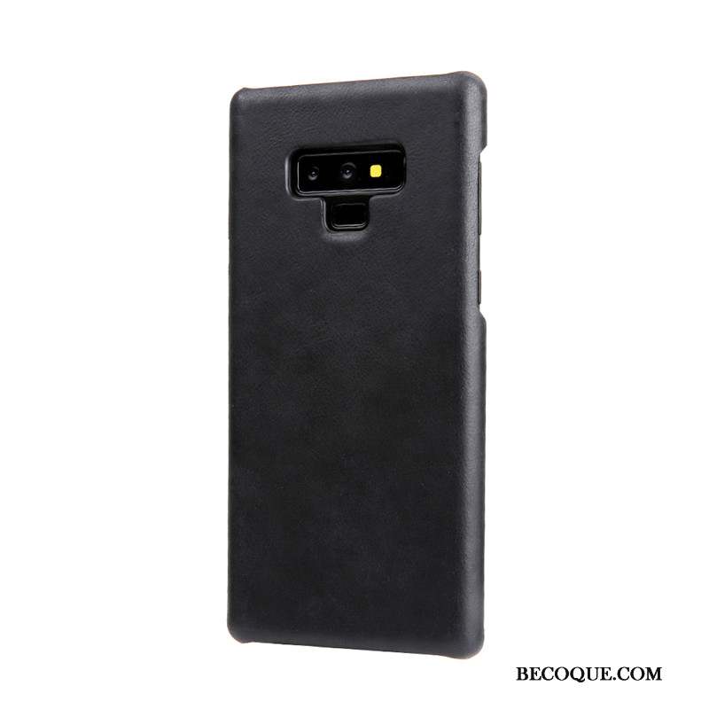 Samsung Galaxy Note 9 Bleu Cuir Délavé En Daim Coque Cuir Véritable Cuir Haut