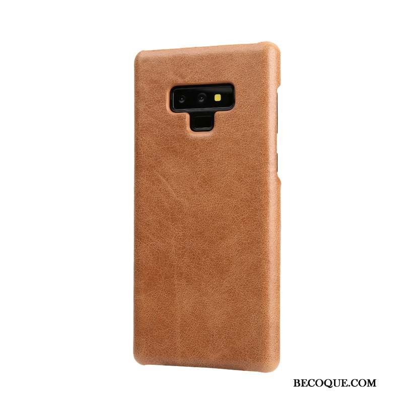 Samsung Galaxy Note 9 Bleu Cuir Délavé En Daim Coque Cuir Véritable Cuir Haut