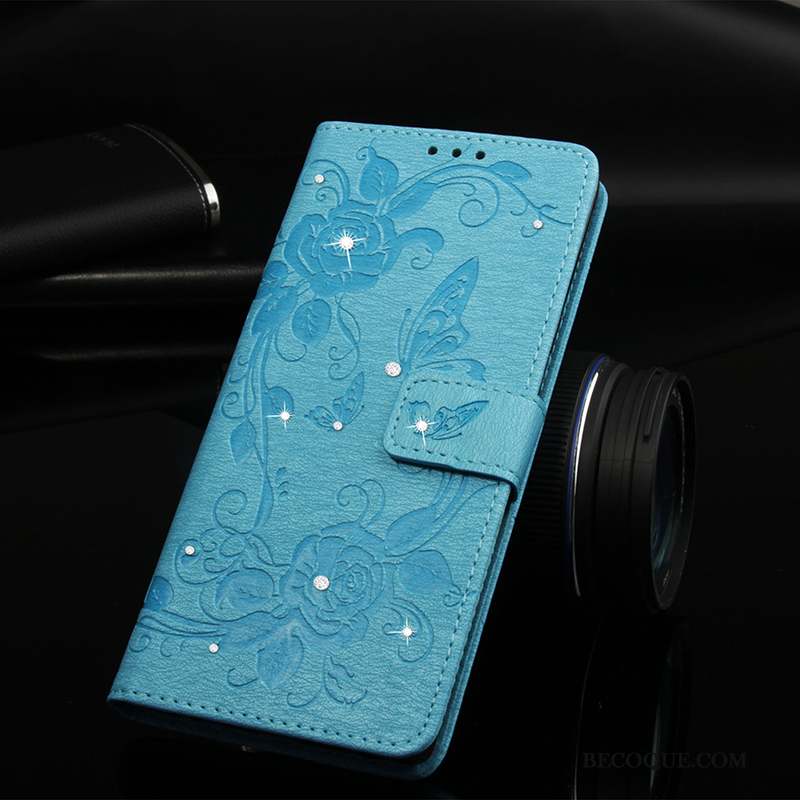 Samsung Galaxy Note 9 Coque De Téléphone En Relief Strass Une Agrafe Carte Housse