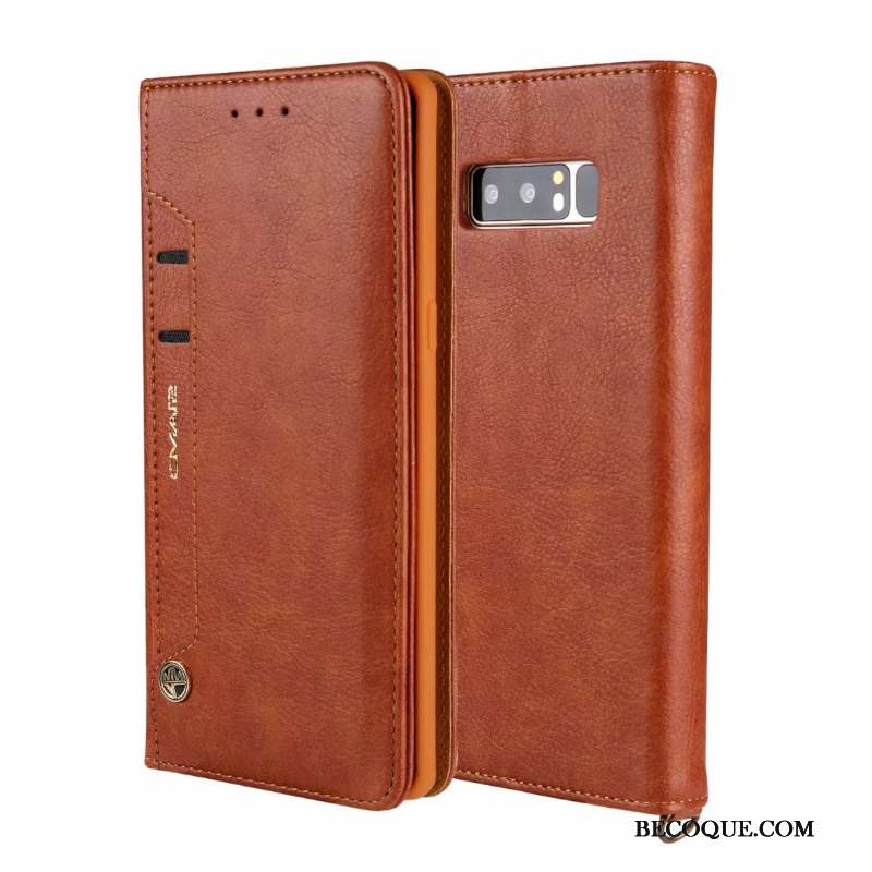 Samsung Galaxy Note 9 Coque De Téléphone Housse Étui En Cuir Protection Carte Incassable