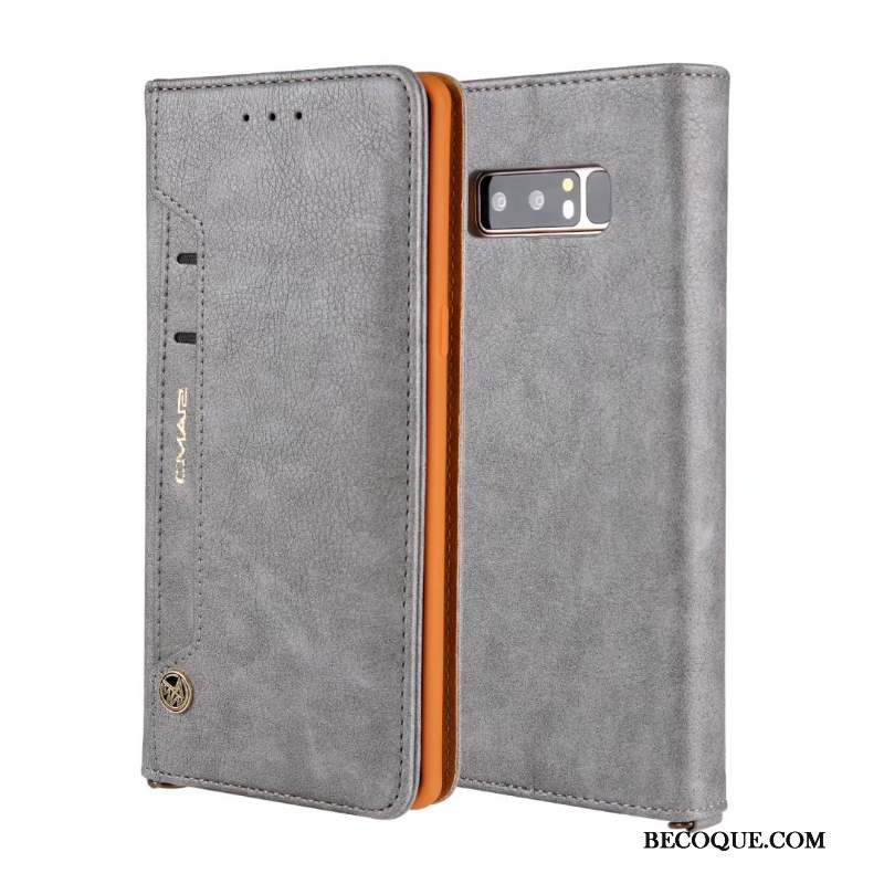 Samsung Galaxy Note 9 Coque De Téléphone Housse Étui En Cuir Protection Carte Incassable