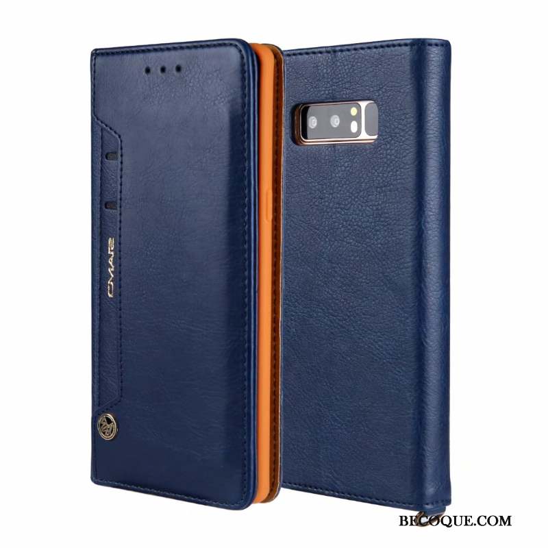 Samsung Galaxy Note 9 Coque De Téléphone Housse Étui En Cuir Protection Carte Incassable