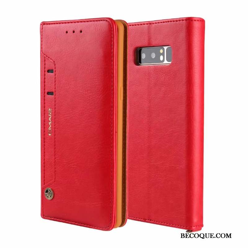 Samsung Galaxy Note 9 Coque De Téléphone Housse Étui En Cuir Protection Carte Incassable