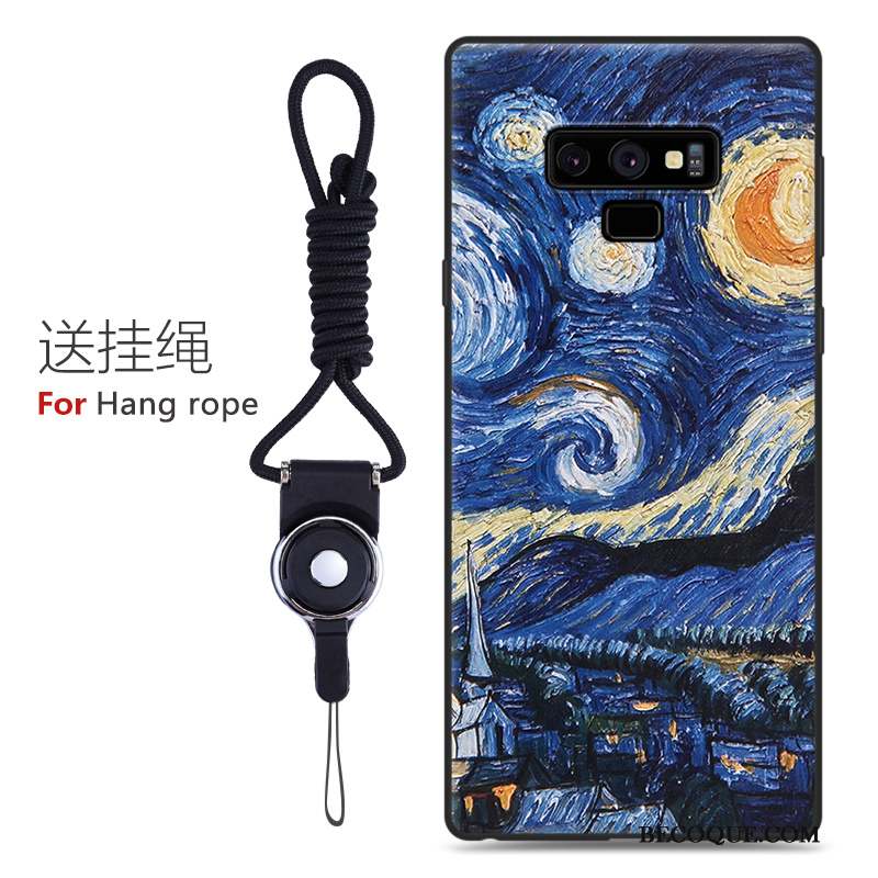 Samsung Galaxy Note 9 Coque Nouveau Tendance Gris Gaufrage Étui Créatif