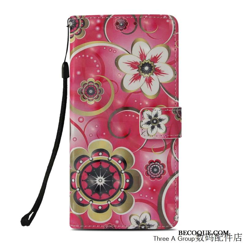 Samsung Galaxy Note 9 Coque Peinture Protection Tout Compris Étui Rose Étui En Cuir