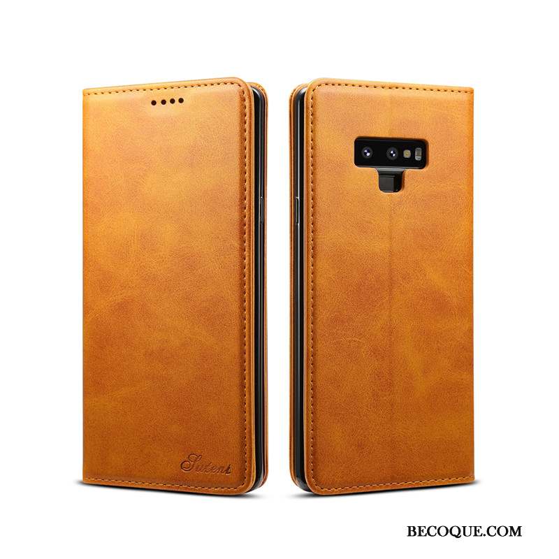 Samsung Galaxy Note 9 Coque Étui En Cuir Support Rouge Incassable Protection Carte