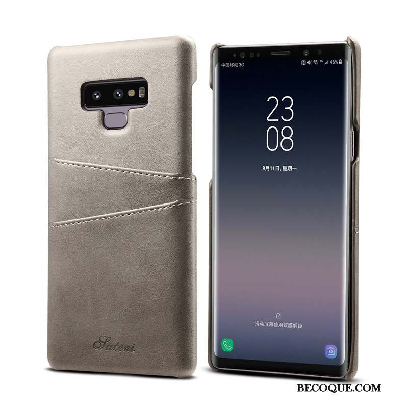 Samsung Galaxy Note 9 Incassable Carte Business Étui Coque Étui En Cuir