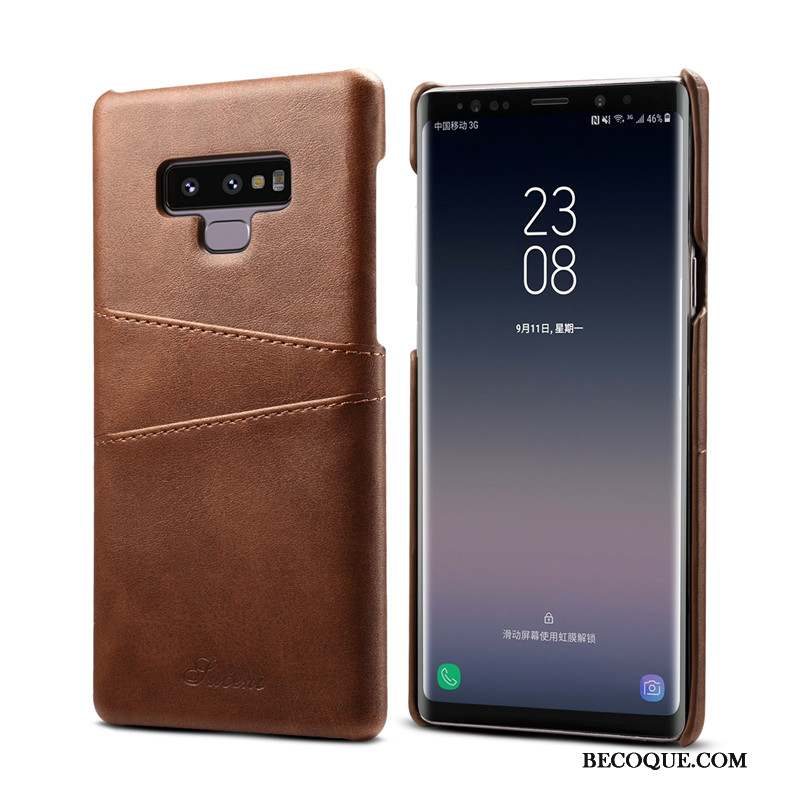 Samsung Galaxy Note 9 Incassable Carte Business Étui Coque Étui En Cuir