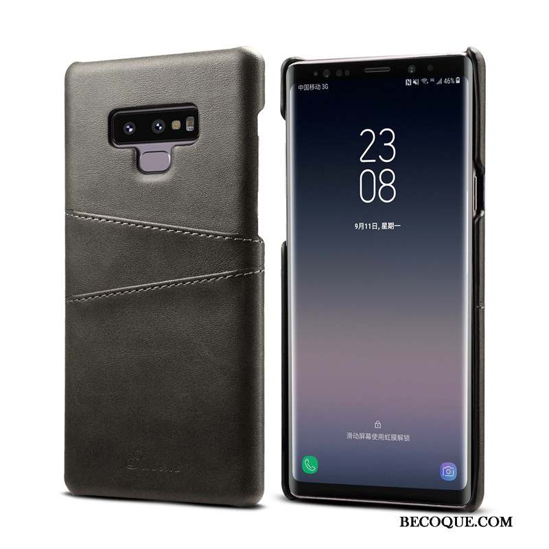 Samsung Galaxy Note 9 Incassable Carte Business Étui Coque Étui En Cuir