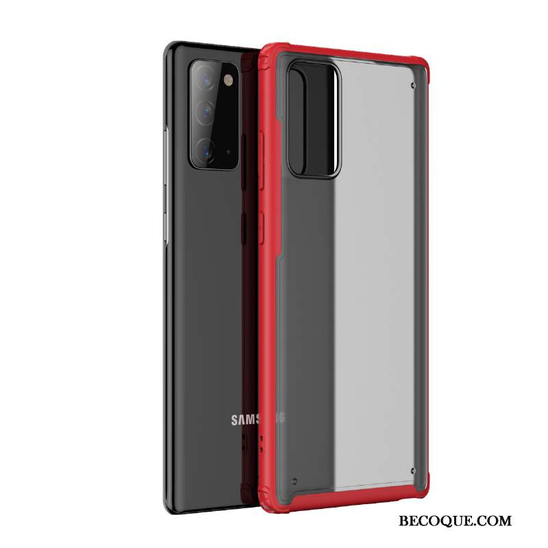 Samsung Galaxy Note20 Luxe Étui Tout Compris Coque De Téléphone Rouge Silicone