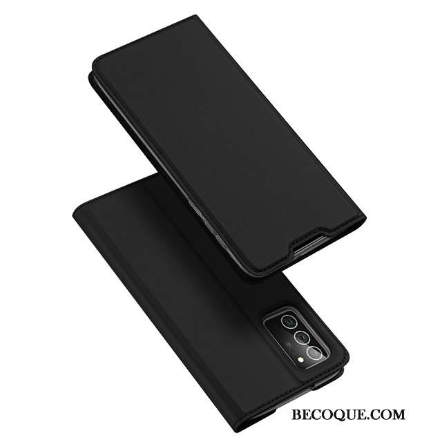 Samsung Galaxy Note20 Ultra Clamshell Magnétisme Coque De Téléphone Rose Étui En Cuir Très Mince