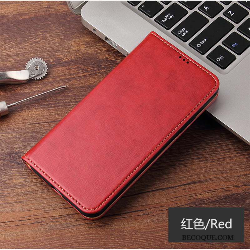 Samsung Galaxy Note20 Ultra Étui En Cuir Rouge Housse Coque De Téléphone