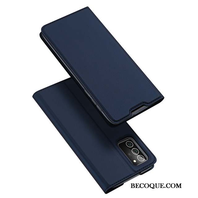 Samsung Galaxy Note20 Étui En Cuir Coque De Téléphone Très Mince Rose Incassable Clamshell