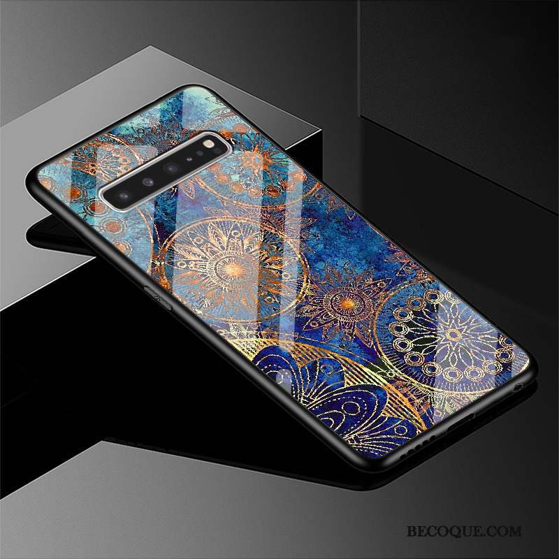 Samsung Galaxy S10 5g Bleu Miroir Verre Incassable Coque De Téléphone Protection