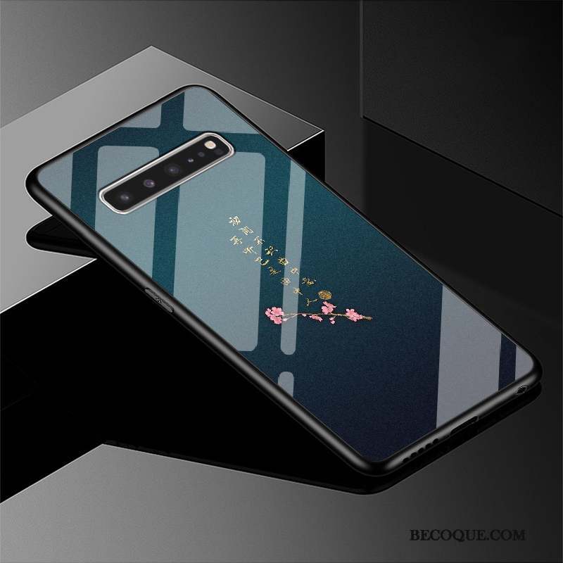 Samsung Galaxy S10 5g Bleu Miroir Verre Incassable Coque De Téléphone Protection