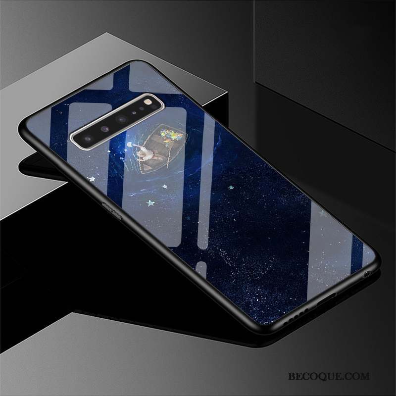 Samsung Galaxy S10 5g Bleu Miroir Verre Incassable Coque De Téléphone Protection