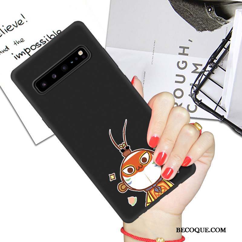 Samsung Galaxy S10 5g Coque De Téléphone Dessin Animé Net Rouge Étui Noir Protection