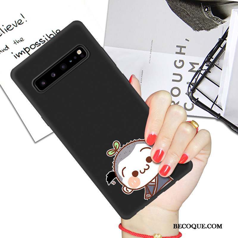 Samsung Galaxy S10 5g Coque De Téléphone Dessin Animé Net Rouge Étui Noir Protection