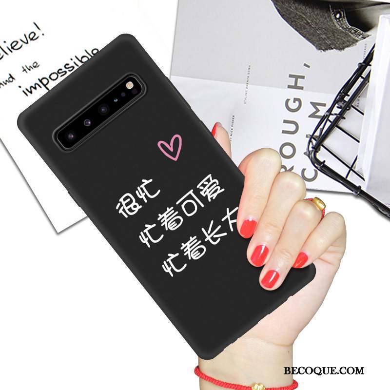 Samsung Galaxy S10 5g Coque De Téléphone Dessin Animé Net Rouge Étui Noir Protection