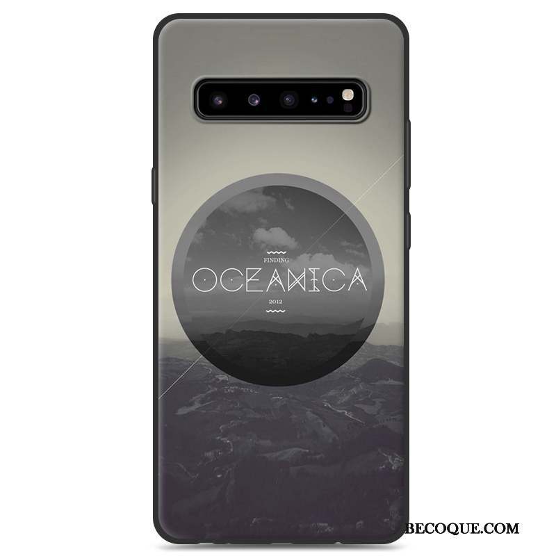 Samsung Galaxy S10 5g Coque De Téléphone Noir Gris Protection Personnalité Étui