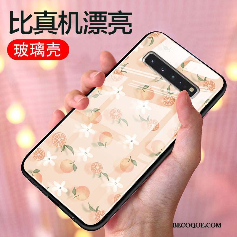 Samsung Galaxy S10 5g Coque Dessin Animé Rose Protection Frais Charmant Verre