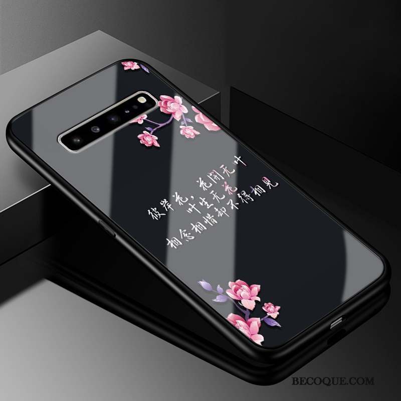Samsung Galaxy S10 5g Coque Tout Compris Téléphone Portable Rose Verre Protection Fluide Doux