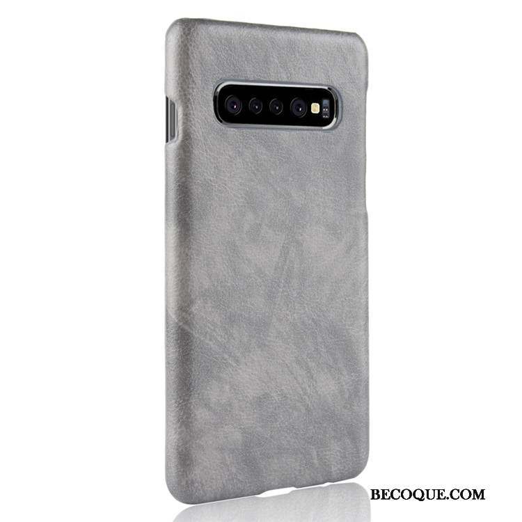 Samsung Galaxy S10 5g Litchi Coque Cuir Qualité De Téléphone Étui