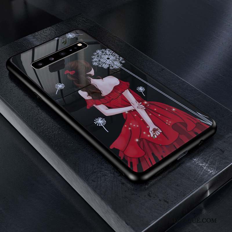 Samsung Galaxy S10 5g Net Rouge Personnalité Bleu Marin Coque De Téléphone Tendance Membrane