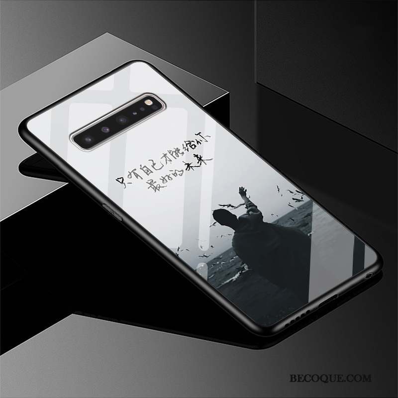 Samsung Galaxy S10 5g Paysage Verre Blanc Coque De Téléphone Marque De Tendance Difficile