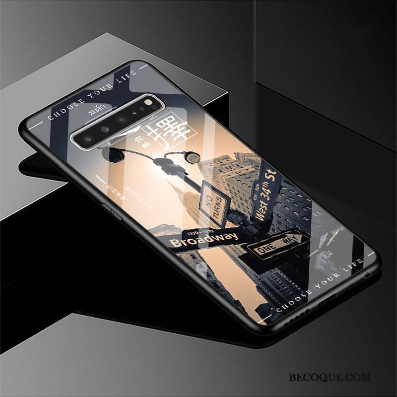 Samsung Galaxy S10 5g Paysage Verre Blanc Coque De Téléphone Marque De Tendance Difficile
