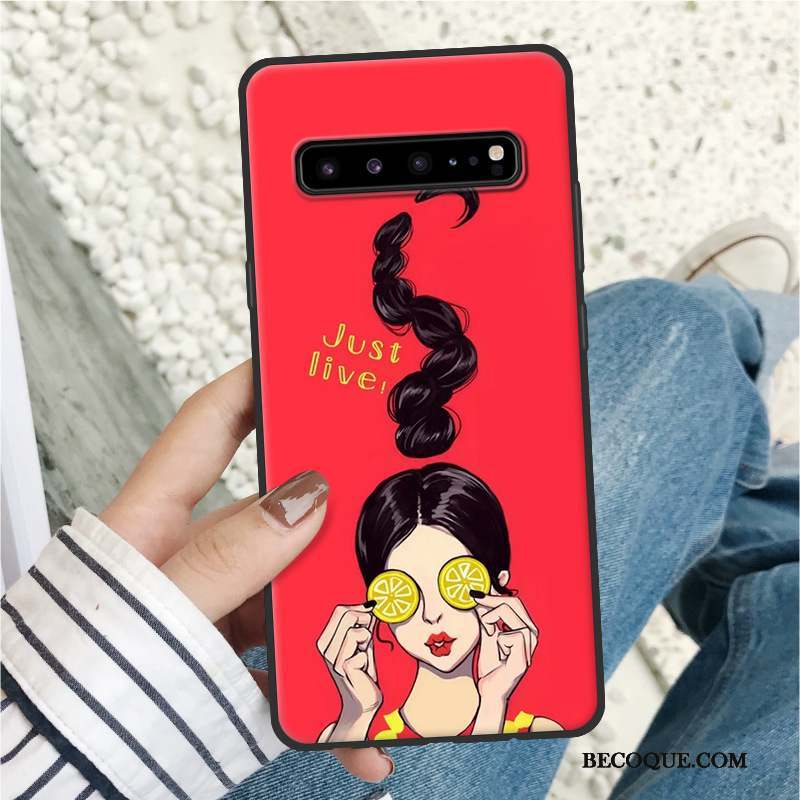 Samsung Galaxy S10 5g Rouge Dessin Animé Étui Coque De Téléphone Marque De Tendance Protection