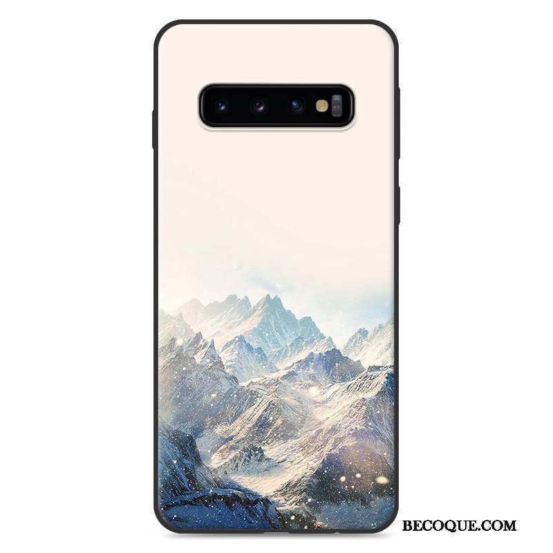 Samsung Galaxy S10+ Bleu Nouveau Coque De Téléphone Peinture Paysage Étui