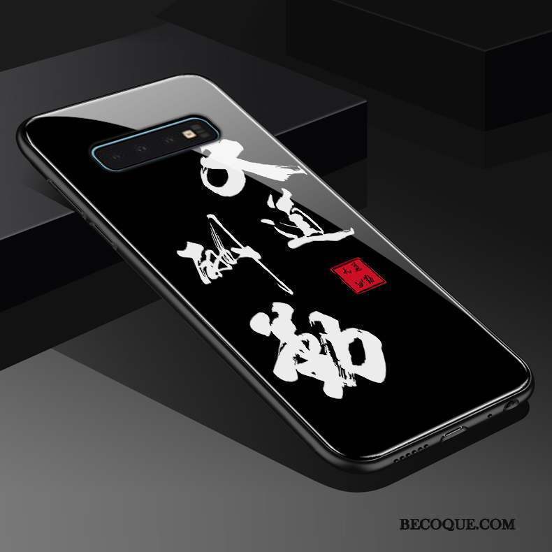 Samsung Galaxy S10+ Coque De Téléphone Tendance Protection Étui Style Chinois Noir